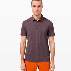 lululemon Men’s Evolution Short Sleeve Polo Heathered Purple Taupe Large